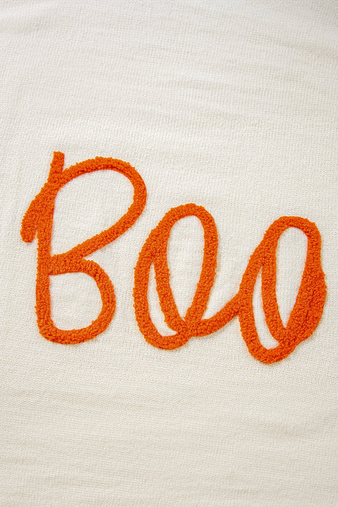Spooky Season Script Graphic Knit Pullover Sweater