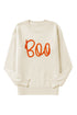 Spooky Season Script Graphic Knit Pullover Sweater