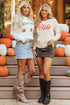 Spooky Season Script Graphic Knit Pullover Sweater