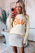 Spooky Season Script Graphic Knit Pullover Sweater