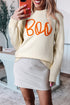 Spooky Season Script Graphic Knit Pullover Sweater