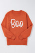 Spooky Season Script Graphic Knit Pullover Sweater