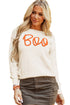 Spooky Season Script Graphic Knit Pullover Sweater