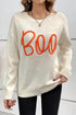 Spooky Season Script Graphic Knit Pullover Sweater