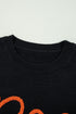 Spooky Season Script Graphic Knit Pullover Sweater