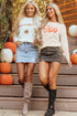 Spooky Season Script Graphic Knit Pullover Sweater