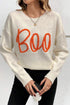 Spooky Season Script Graphic Knit Pullover Sweater