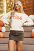 Spooky Season Script Graphic Knit Pullover Sweater