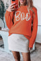 Spooky Season Script Graphic Knit Pullover Sweater