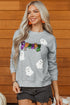 Spooky Sequin Ghost Graphic Crew Neck Pullover Sweatshirt