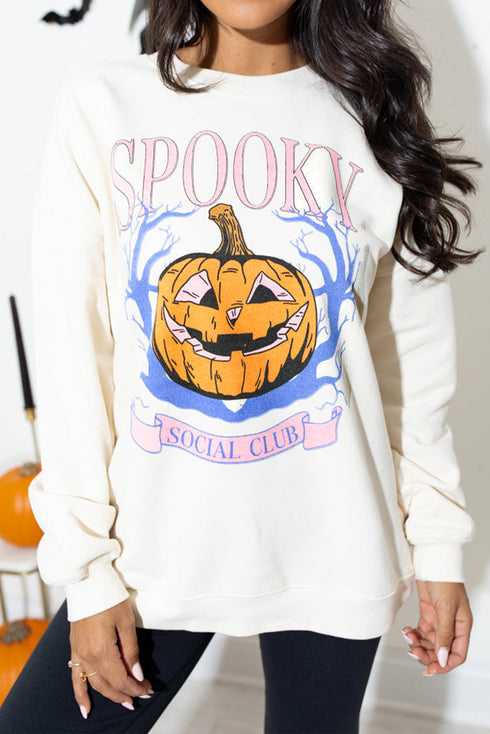 Spooky Social Club Graphic Print Crewneck Sweatshirt