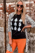 Spooky Spirit Graphic Print Short Sleeve Crew Neck Tee