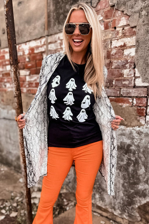 Spooky Spirit Graphic Print Short Sleeve Crew Neck Tee