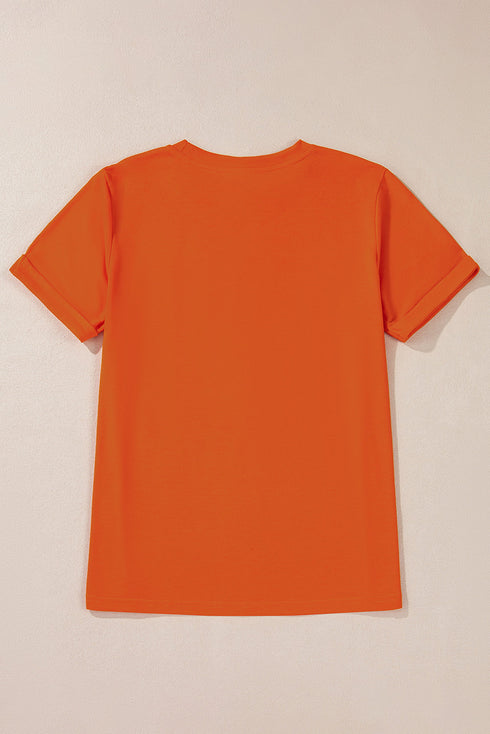 Spooky Vibes Ghost Graphic Short Sleeve Jersey Tee Shirt