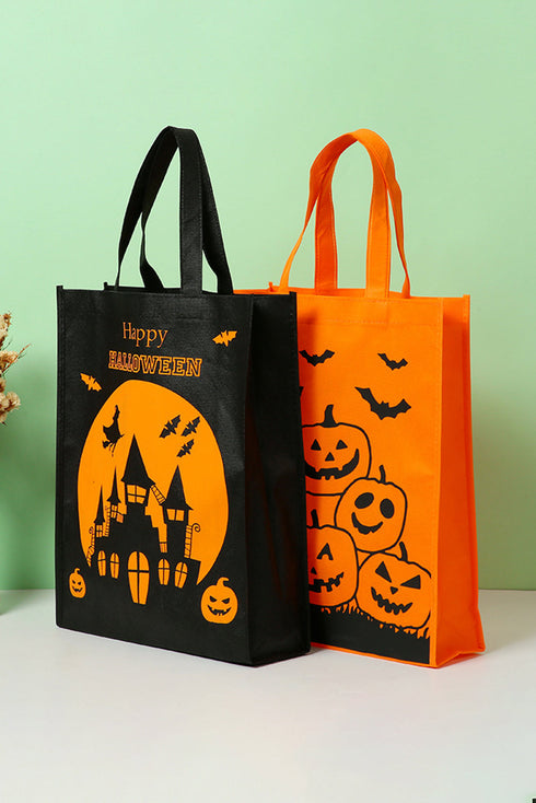 Spooky Witch And Bat Graphic Holiday Gift Bag