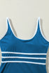 Sport Trim U Neck Contrast One Piece Swimsuit