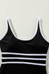 Sport Trim U Neck Contrast One Piece Swimsuit