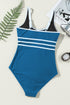 Sport Trim U Neck Contrast One Piece Swimsuit