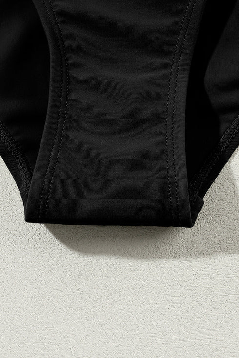 Sport Trim U Neck Contrast One Piece Swimsuit