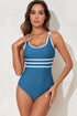 Sport Trim U Neck Contrast One Piece Swimsuit