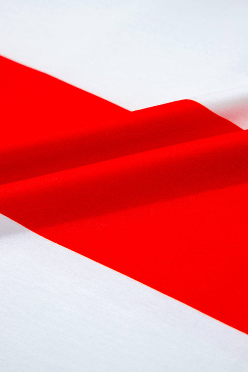 Sporty Chic Striped Trim V Neck Cuffed Dolman Sleeve Summer Top