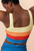 Sporty Color Block Tank Top High Waist Bikini Set