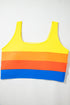 Sporty Color Block Tank Top High Waist Bikini Set