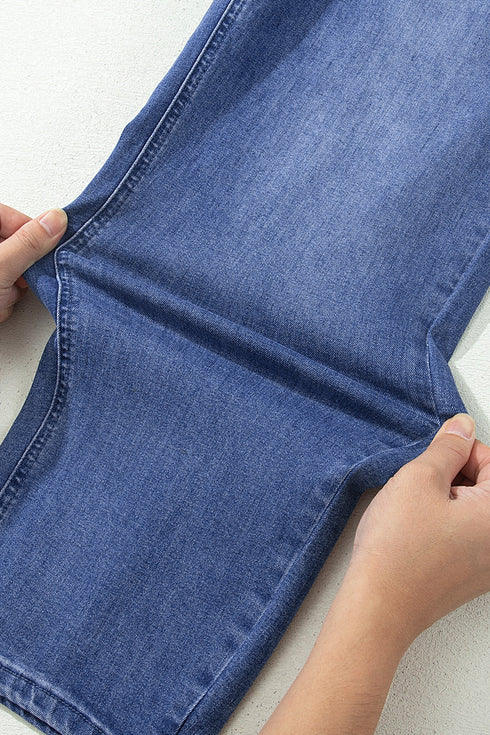 Sporty Denim Ankle Length Jeans Pocket Detail Jeans