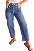 Sporty Denim Ankle Length Jeans Pocket Detail Jeans