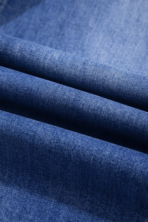 Sporty Denim Ankle Length Jeans Pocket Detail Jeans