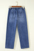 Sporty Denim Ankle Length Jeans Pocket Detail Jeans