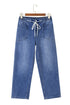 Sporty Denim Ankle Length Jeans Pocket Detail Jeans