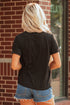 Sporty Embellished Baseball Bow Graphic Cuffed Tee
