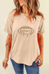 Sporty Embroidered Letter Graphic Short Sleeve Knit T Shirt