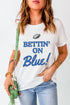 Sporty Football Graphic Print Crewneck Short Sleeve T Shirt