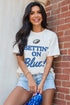 Sporty Football Graphic Print Crewneck Short Sleeve T Shirt