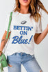Sporty Football Graphic Print Crewneck Short Sleeve T Shirt
