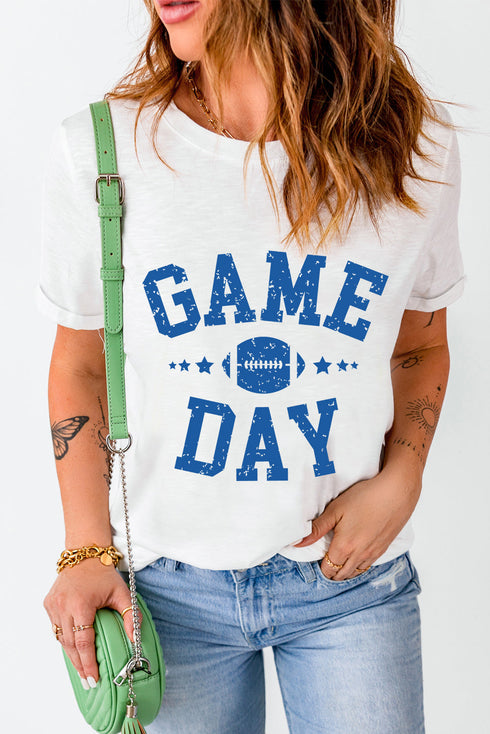 Sporty Football Helmet Graphic Crewneck Short Sleeve Tee
