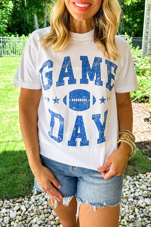 Sporty Football Helmet Graphic Crewneck Short Sleeve Tee