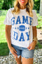 Sporty Football Helmet Graphic Crewneck Short Sleeve Tee