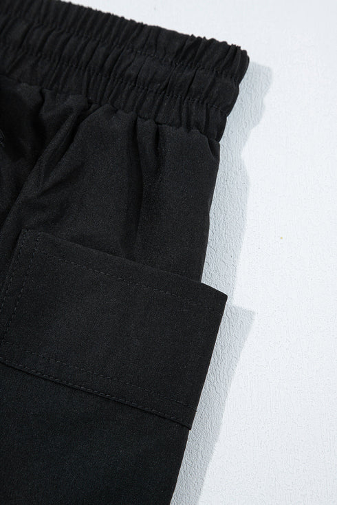 Sporty Functional Cargo Pocket Elastic Waist Active Performance Skort