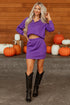 Sporty Half Zip Pullover Mini Skort Two Piece Dress