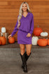 Sporty Half Zip Pullover Mini Skort Two Piece Dress