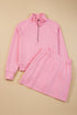 Sporty Half Zip Pullover Mini Skort Two Piece Dress