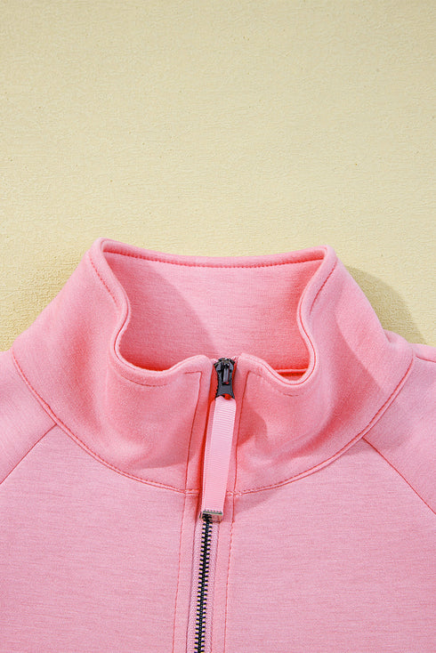Sporty Half Zip Pullover Mini Skort Two Piece Dress