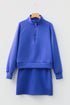 Sporty Half Zip Pullover Mini Skort Two Piece Dress