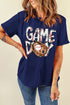 Sporty Letter Graphic Print Short Sleeve Crew Neck Tee