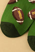 Sporty Rugby Pattern Cotton Blend Crew Socks