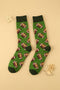 Sporty Rugby Pattern Cotton Blend Crew Socks