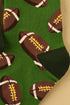 Sporty Rugby Pattern Cotton Blend Crew Socks